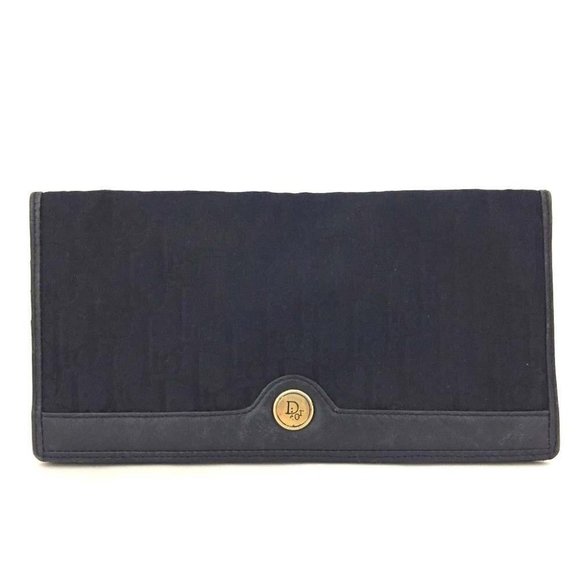 Christian Dior Trotter Canvas Leather Long Bifold Wallet /6T0694 - Picture 1 of 9